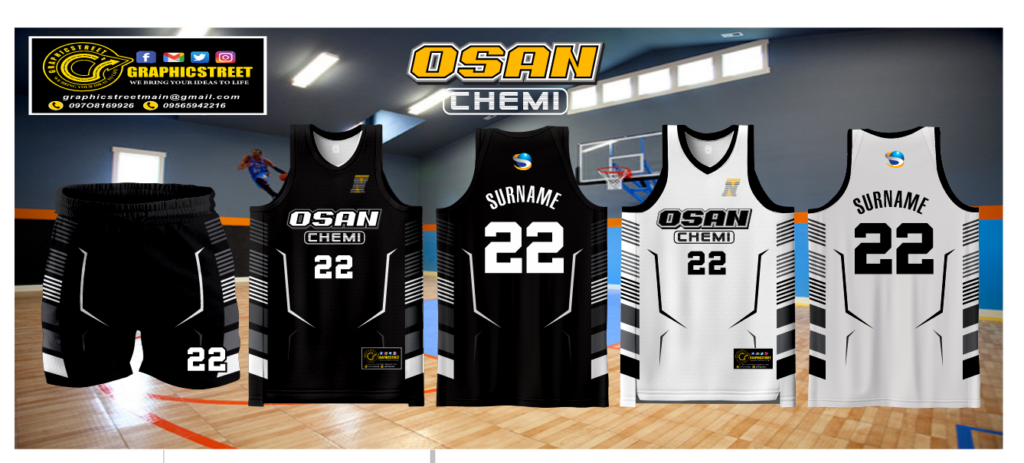 Custom full sublimation jersey featuring vibrant colors and unique designs, showcasing the Graphicstreet basketball team's spirit and identity.