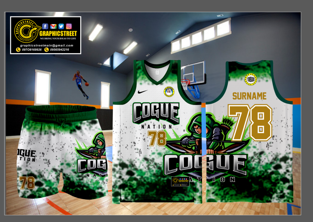 Close-up of a sublimation jersey design featuring vibrant colors, intricate patterns, and bold text, illustrating effective sublimation jersey design.